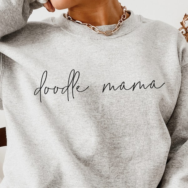 Gekritzel Mama Sweatshirt, Gekritzel Mama Shirt, Hunde Mama, Hunde Mama Shirt Geschenk, Rundhals Sweatshirt