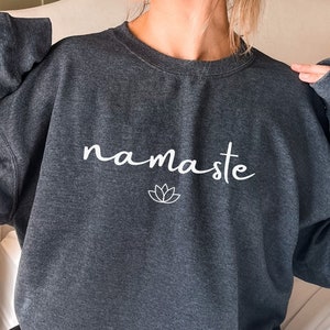 Yoga Sweatshirt | Namaste Sweatshirt | Yoga Shirt | Lotus Sweatshirt | Inhale Exhale Sweatshirt | Sweatshirts For Women | Yogi Shirt