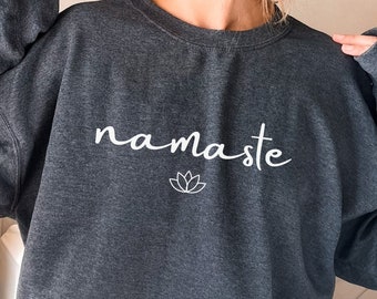 Yoga Sweatshirt | Namaste Sweatshirt | Yoga Shirt | Lotus Sweatshirt | Inhale Exhale Sweatshirt | Sweatshirts For Women | Yogi Shirt