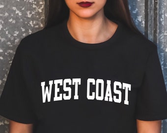 Camicia della costa occidentale, camicia della California, maglietta girocollo della costa occidentale, taglie unisex