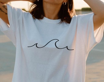 Ocean Wave Shirt, Wave Tshirt, Beach Shirt, Minimalist Wave