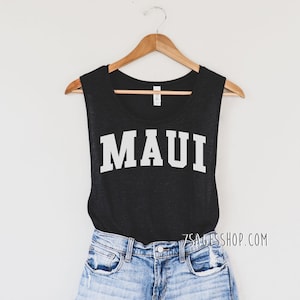 Maui Tank Top, Hawaii Muskel Tank, Maui Hawaii Souvenir, Hawaii Geschenk, Flowy Muskel Tank
