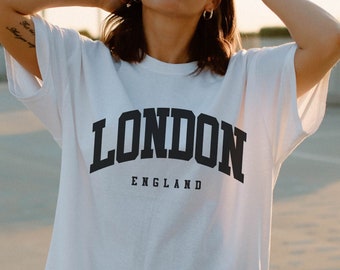 London Shirt, London England Gift Souvenir, London Oversized Tee, Tshirt, Aesthetic Varsity Shirt, Europe Travel Shirt, Soft Crewneck Tee
