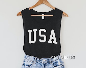 USA Muscle Tank Top - USA Tank Top - USA Shirt - July 4th Tank Top - July 4th Shirt - America Shirt - America Tank Top - America Muscle Tank