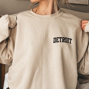 Detroit Sweatshirt - Detroit Sweater - Detroit Michigan Pullover Shirt - Detroit Long Sleeve Crewneck - Unisex Sweatshirt