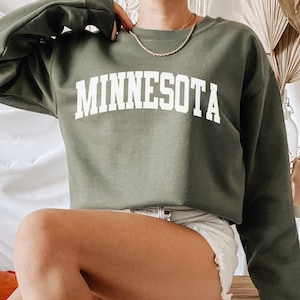 Sudadera de Minnesota, suéter suave de cuello redondo, regalo y recuerdo de Minnesota, suéter de Minnesota, sudadera de manga larga