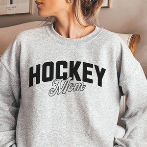 Hockey Mom Sweatshirt, Game Day Sweater, Hockey Shirt, Hockey Mom Shirt, Hockey Season Crewneck, Unisex Sizing