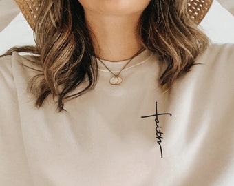 Felpa Faith - Camicia Pocket Faith Cross - Camicia Faith - Regalo cristiano - Regalo fede - Camicie cristiane - Felpa cristiana