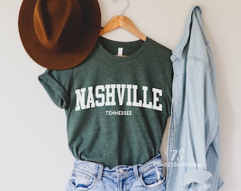 Koszulka Nashville | Nashville, Tennessee | Nashville Bachelorette | Miękka koszulka z okrągłym dekoltem | Prezent z podróży do Tennessee