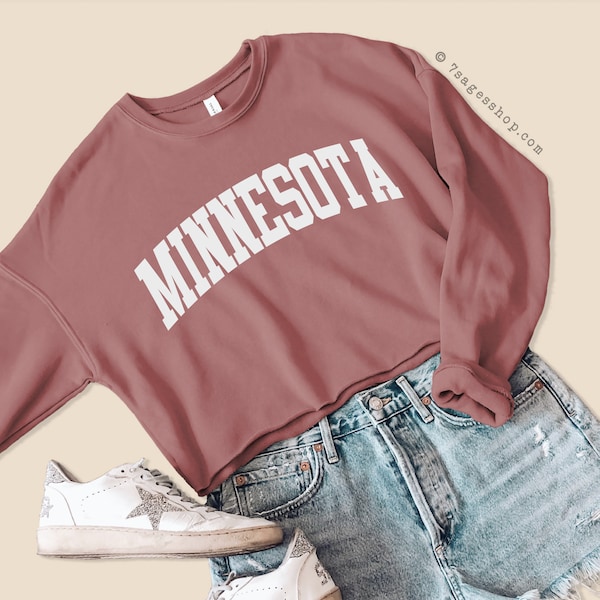 Minnesota Sweatshirt - Minnesota Cropped Sweatshirt - Minnesota Shirts - University of Minnesota Crop Top - Minnesota State Sweatshirt