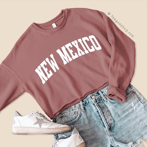 New Mexico Cropped Sweatshirt - New Mexico Sweatshirt - New Mexico Shirts - University of New Mexico Crop Top - Fleece Sweatshirt