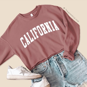 California Cropped Sweatshirt - California Sweatshirt - California Shirts - California Crop Top - Fleece Sweatshirt - West Coast Sweatshirt