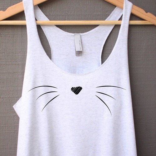 Cat Whiskers Tank Top Cat Tank Top Cat Shirt Cute Cat Etsy
