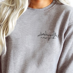 New York Sweatshirt, New York Skyline Sweater, New York Pocket Shirt, East Coast Sweatshirt, East Coast Shirts, NYC Sweatshirt