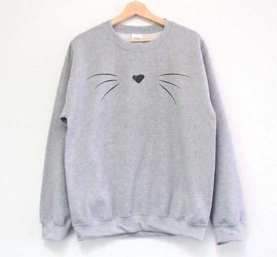 Cat Sweatshirt - Cat Whiskers Sweatshirt - Cute Cat Whiskers Sweatshirt - Cat Lovers Gift