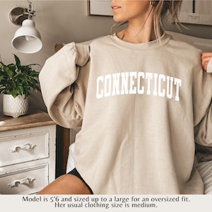 Connecticut Sweatshirt, Connecticut Crewneck, Moving Gift, Soft Crewneck, Unisex Sizing, Long Sleeve Connecticut Pullover