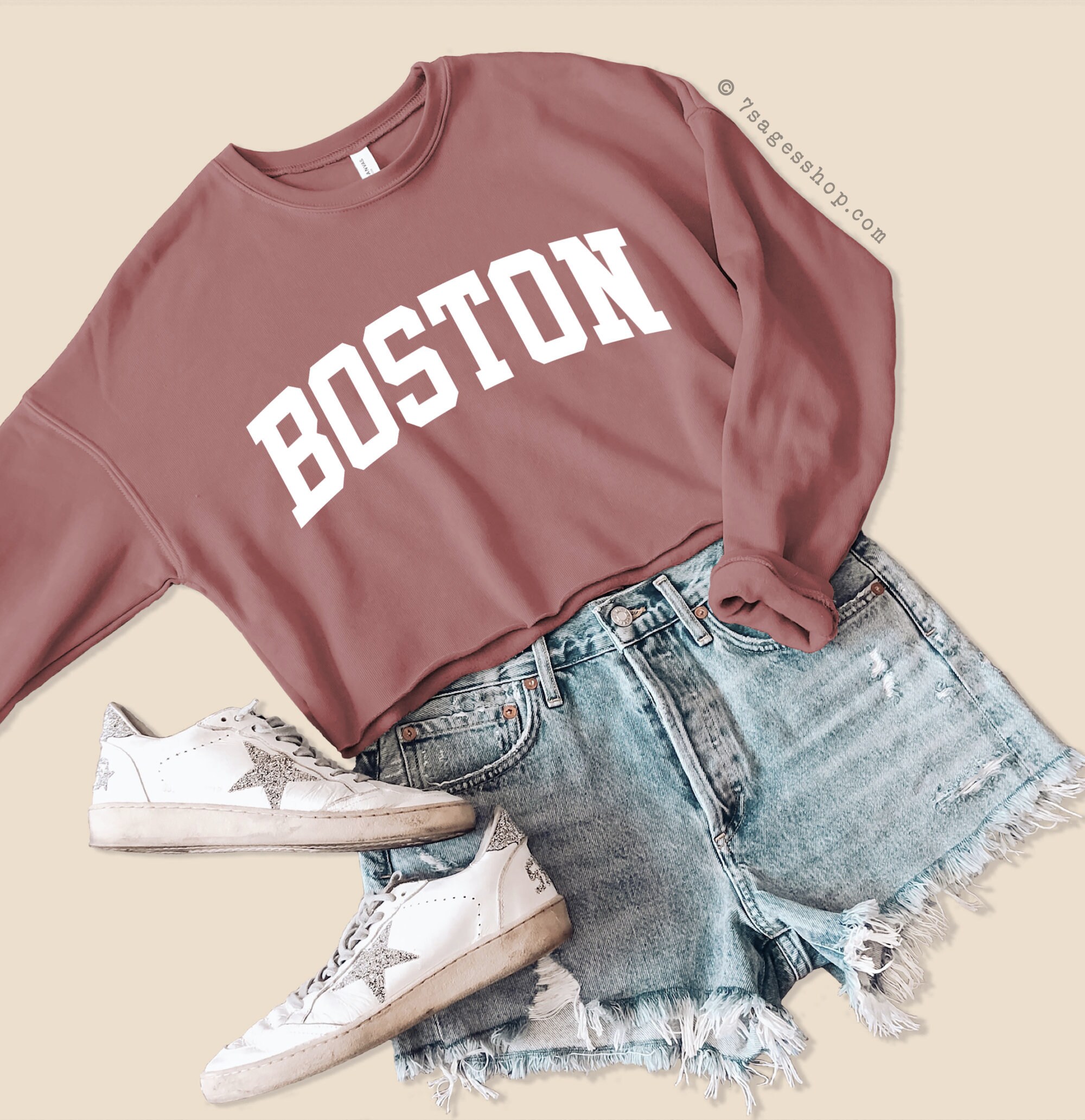 Embroidered Boston Graphic Tube Top