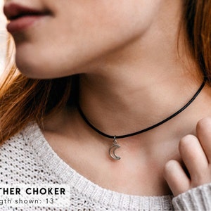 Boho Charm Choker Necklace Leather Choker Suede Choker Elephant Choker Hamsa Choker Black Choker 90s Choker Leather 13-15"