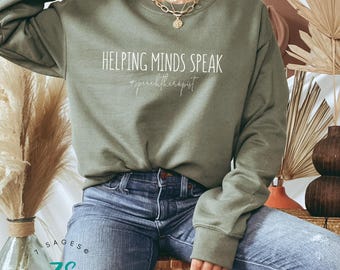Sudadera de logopeda, suéter de Speechie, logopeda, ayuda a las mentes a hablar, regalo de graduación, camiseta de SLP, regalo perfecto para SLP