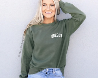 Sudadera de Oregón, suéter de Oregón, jersey de Oregón, sudadera de regalo, cuello redondo de manga larga, ropa unisex