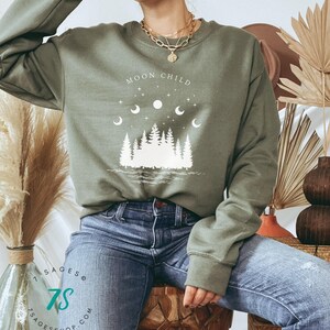 Moon Child Sweatshirt, Forest Moon Sweatshirt, Moon Cycle, Moon Child Shirt, Moon Child Crewneck