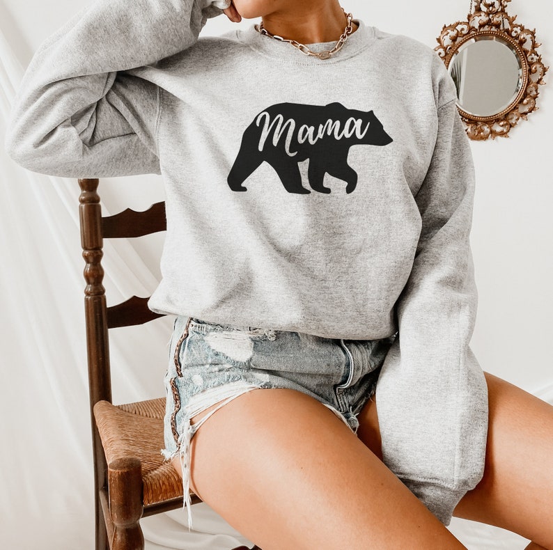 Mothers Day Gift, Mothers Day Gift from Daughter, Mothers Day Gift From Son, Birthday Gift for Mom, Mama Bear Sweatshirt image 3