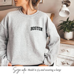Sweat Boston - Pull Boston - Pull ras du cou Massachusetts - Pull Boston - Chemise Boston - Pull ras du cou à manches longues Boston