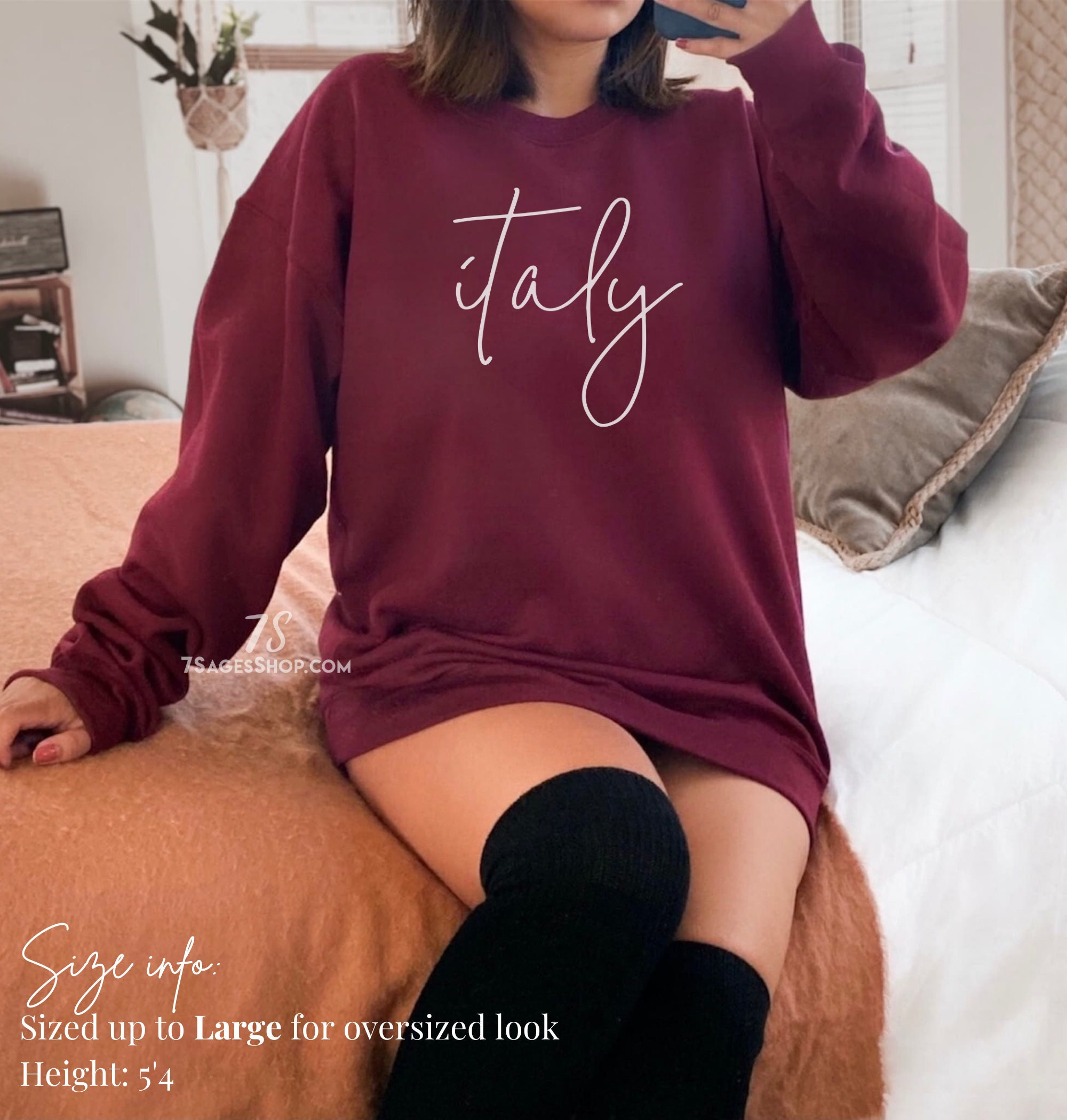 Italy Sweatshirt, Italy Cursive Script Sweater, Italy Gift, Europe Shirt Gift, Italia Crewneck Sweatshirt, Unisex Sweater