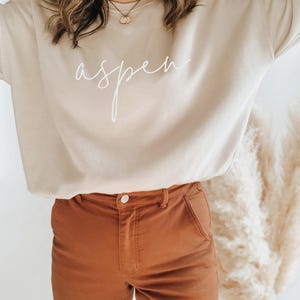 Aspen Sweatshirt, Aspen Cursive Font, Colorado Sweatshirt, Aspen Shirts, Colorado TShirts, Colorado Sweater, Aspen Sweater image 5