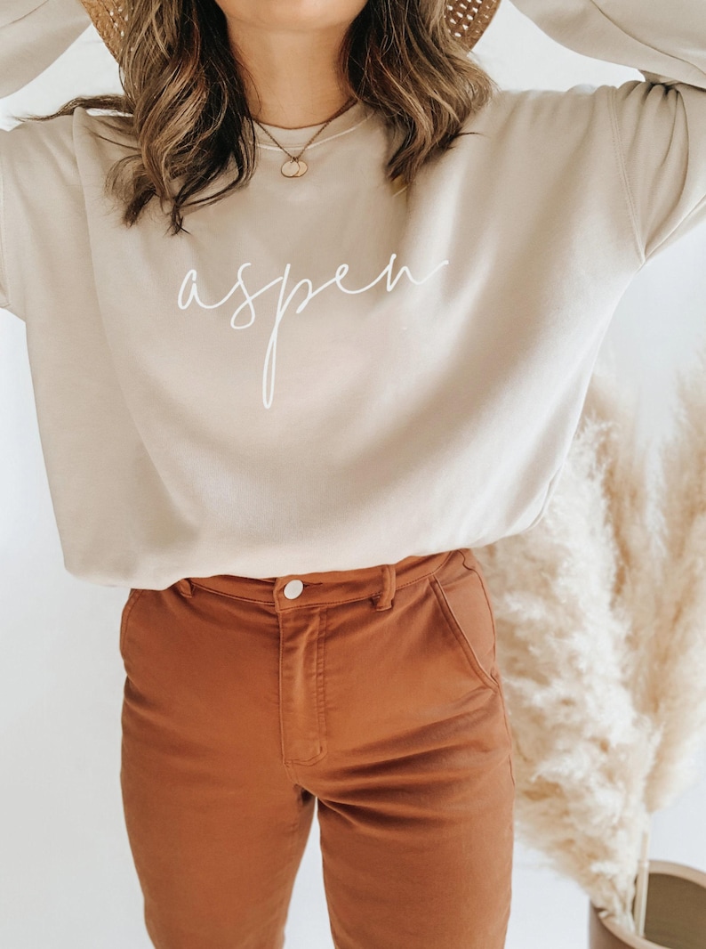 Aspen Sweatshirt, Aspen Cursive Font, Colorado Sweatshirt, Aspen Shirts, Colorado TShirts, Colorado Sweater, Aspen Sweater image 5