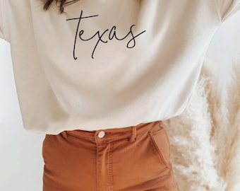 Texas Sweatshirt, Texas Schreibschrift Rundhalsausschnitt, Texas Shirt, Texas Geschenke, Texas Tshirt, Texas Pullover