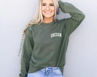 Sudadera de Oregón, suéter de Oregón, jersey de Oregón, sudadera de regalo, cuello redondo de manga larga, ropa unisex