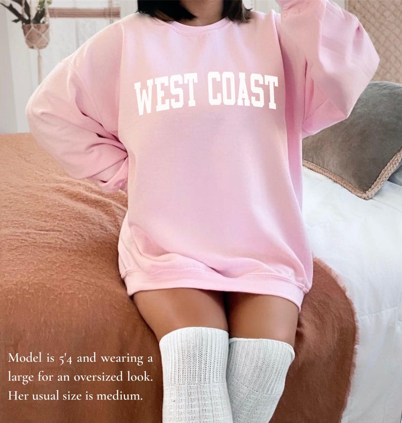 Sudadera de la Costa Oeste, Suéter de California, Sudadera de la Costa Oeste, Recuerdo de California, Cuello Redondo de la Costa Oeste imagen 4