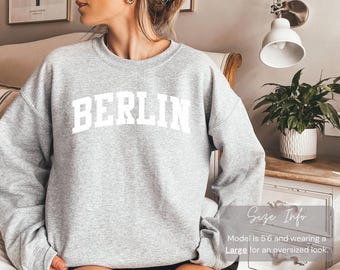 Sudadera de Berlín, sudadera de Alemania, camiseta de recuerdo de Berlín, regalo de Berlín, recuerdo de Alemania, suéter de cuello redondo de Berlín