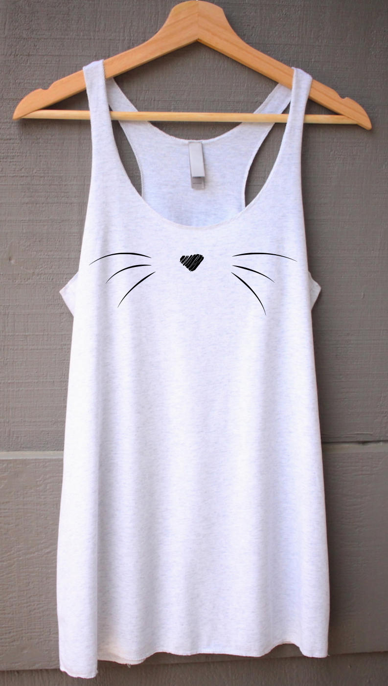 Cat Whiskers Tank Top Cat Tank Top Cat Shirt Cute Cat | Etsy