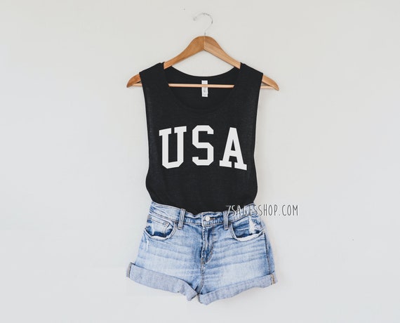 USA Muscle Tank Top - USA Tank Top - USA Shirt - July 4th Tank Top - July 4th Shirt - America Shirt - America Tank Top - America Muscle Tank