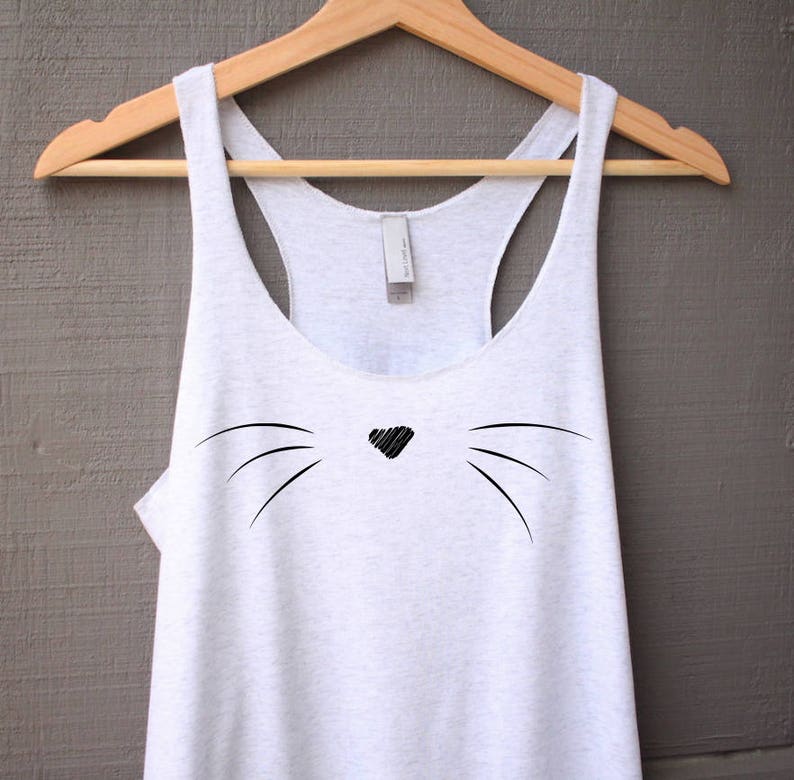 Cat Whiskers Tank Top Cat Tank Top Cat Shirt Cute Cat Etsy