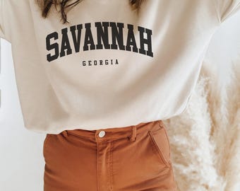 Bluza Savannah, koszula Georgia, bluza Georgia, prezent Savannah, miękki sweter z okrągłym dekoltem