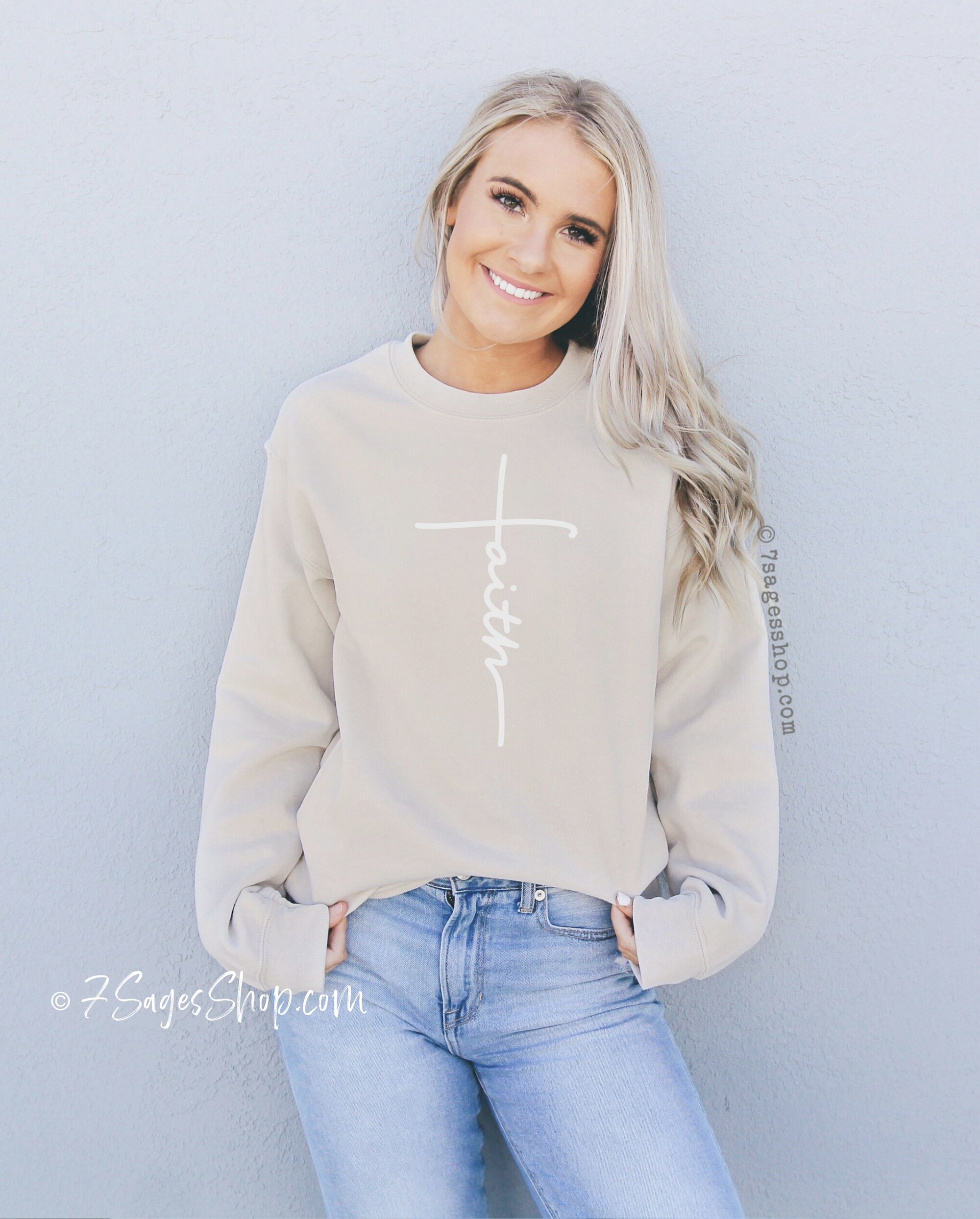 Faith Sweatshirt - Faith Cross Shirt - Faith Shirt - Christian Gift -…