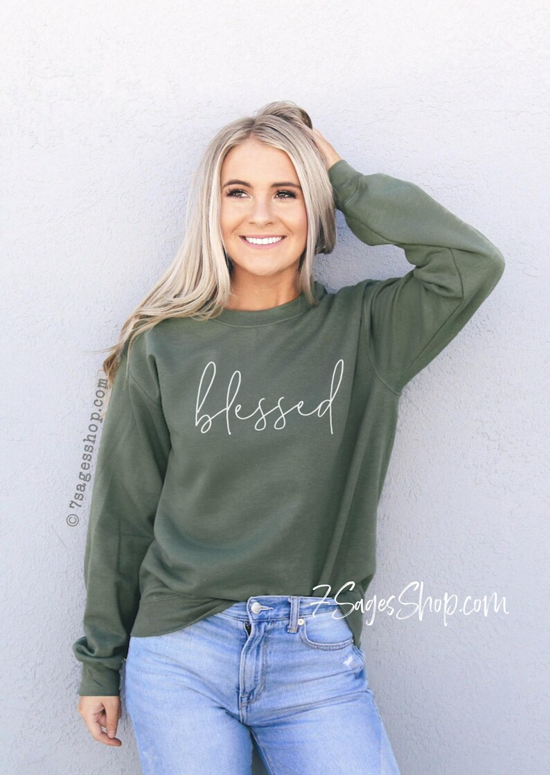 Blessed Sweatshirt - Faith Sweatshirt - Faith Shirt - Christian Gift - Faith Gift - Christian Shirts - Christian Sweatshirt image 3