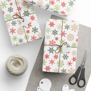 Snowflake Wrapping Paper, Holiday Gift Wrap, Christmas Gift Wrap, Winter Celebration Paper, Snowflake Gift Wrap, Snowflake Christmas Wrap