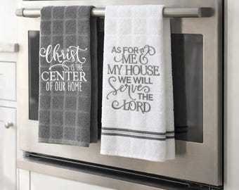 Embroidered Scripture Dish Towels, 100% Cotton Kitchen Decor Set