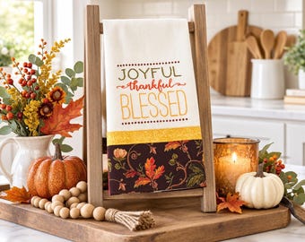 Fall Dish Towel; Kitchen Decor; Fall Decor; Kitchen Towels; Housewarming Gift; Hostess Gift; Religious Dish Towels; Fall Kitchen Decor
