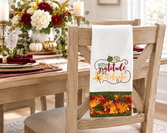 Fall Dish Towel; Kitchen Decor; Fall Decor; Kitchen Towels; Housewarming Gift; Hostess Gift; Religious Dish Towels; Fall Kitchen Decor