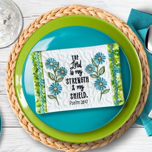 Bible Verse Mug Rug: The Lord is My Strength, Christian Gift