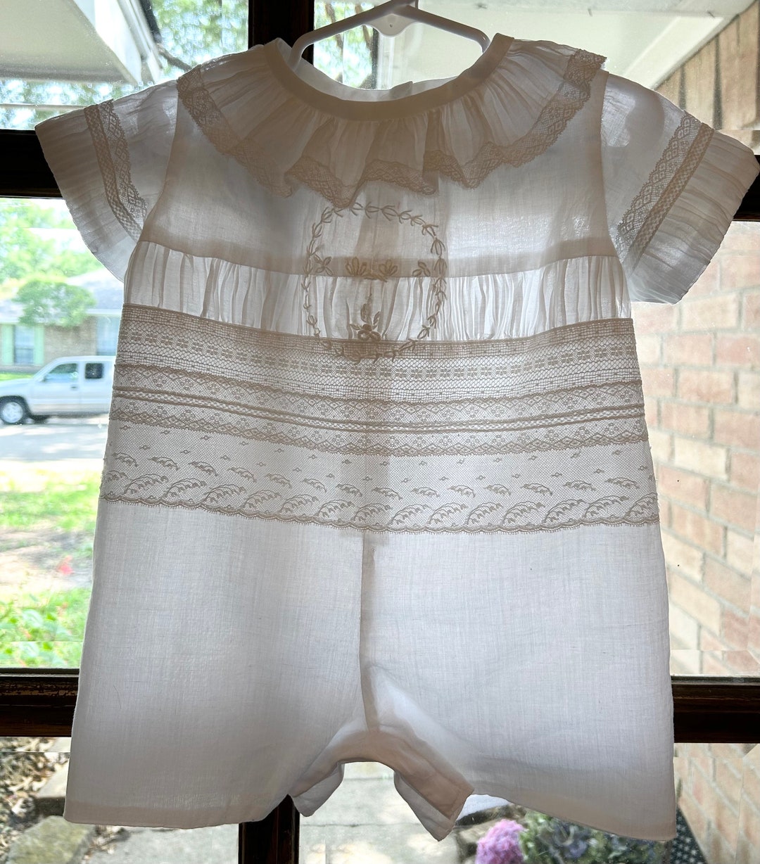BABIES ROMPER WITH COLLAR HEIRLOOM ANTHEM