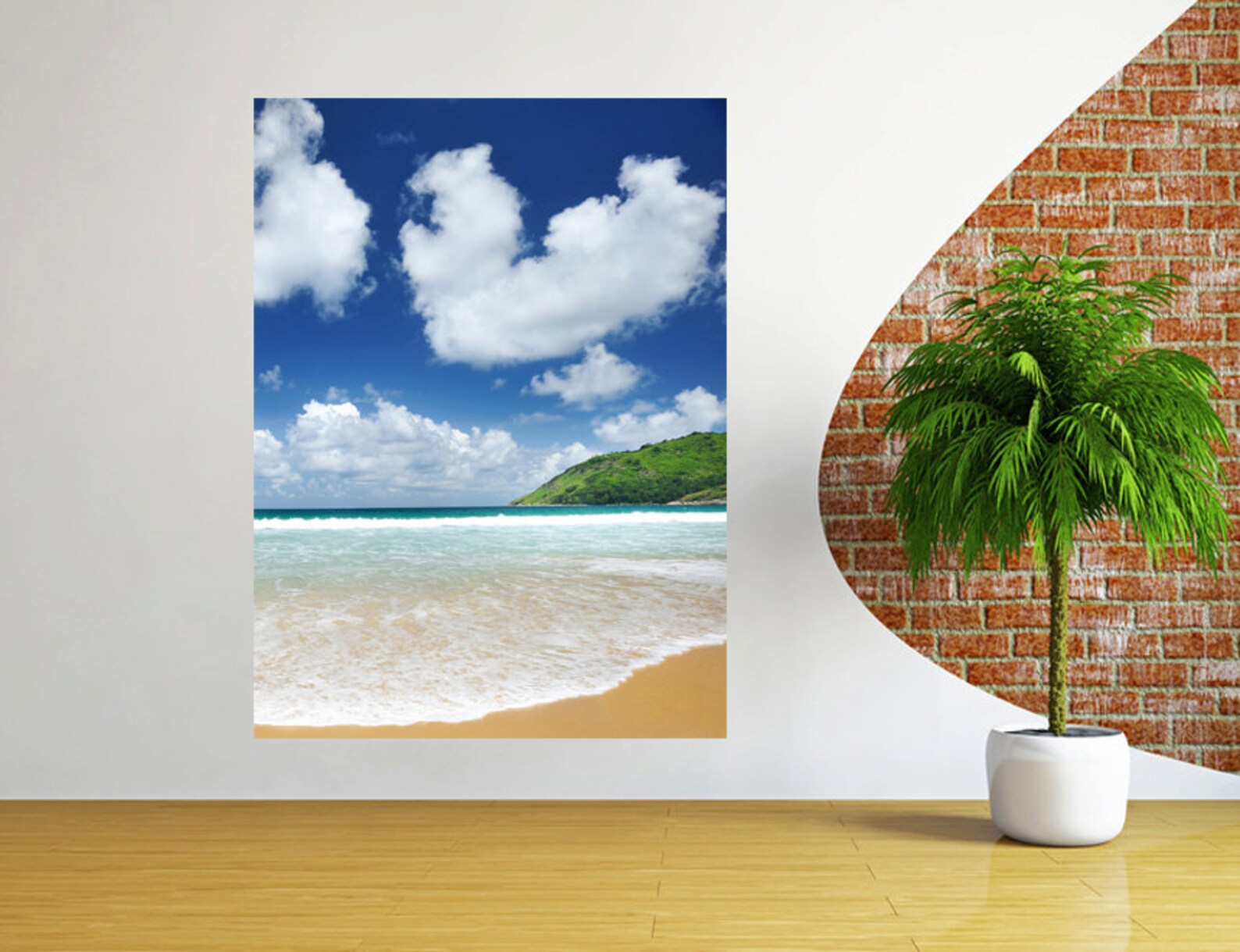 Beautiful beach wall decal vertical 3D window beach wall Etsy