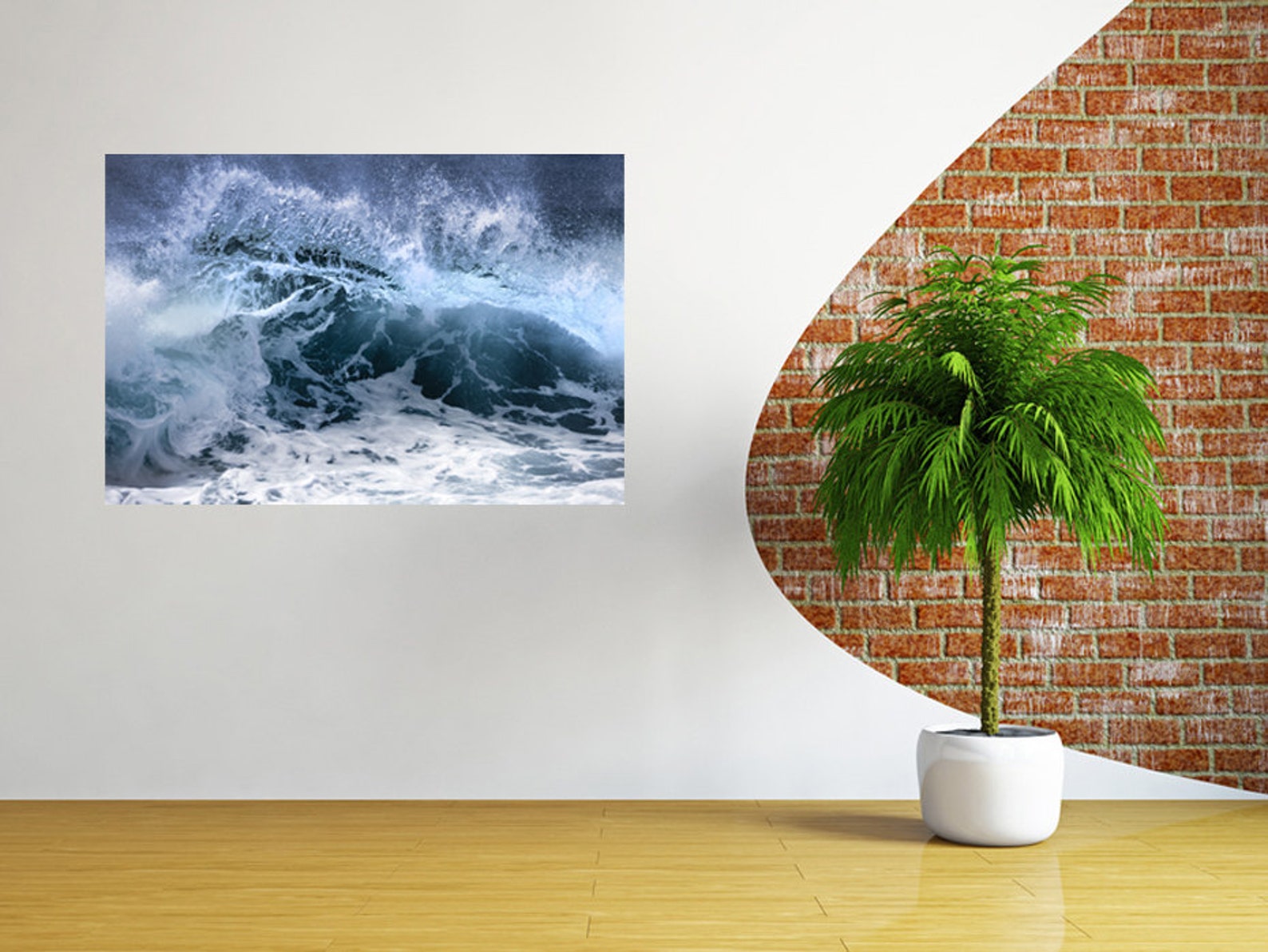 Wave Wall Decal Ocean Wall Sticker Vinyl Home Decor Storm Etsy