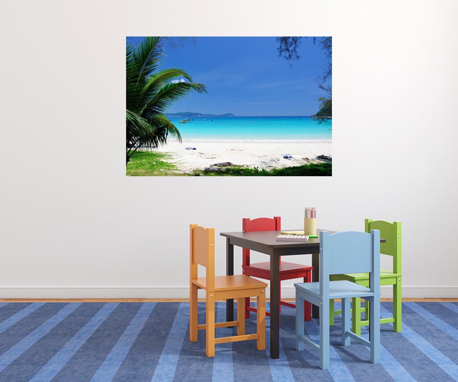 Beautiful Beach Wall Decal Coast Decal With Clear Water Etsy