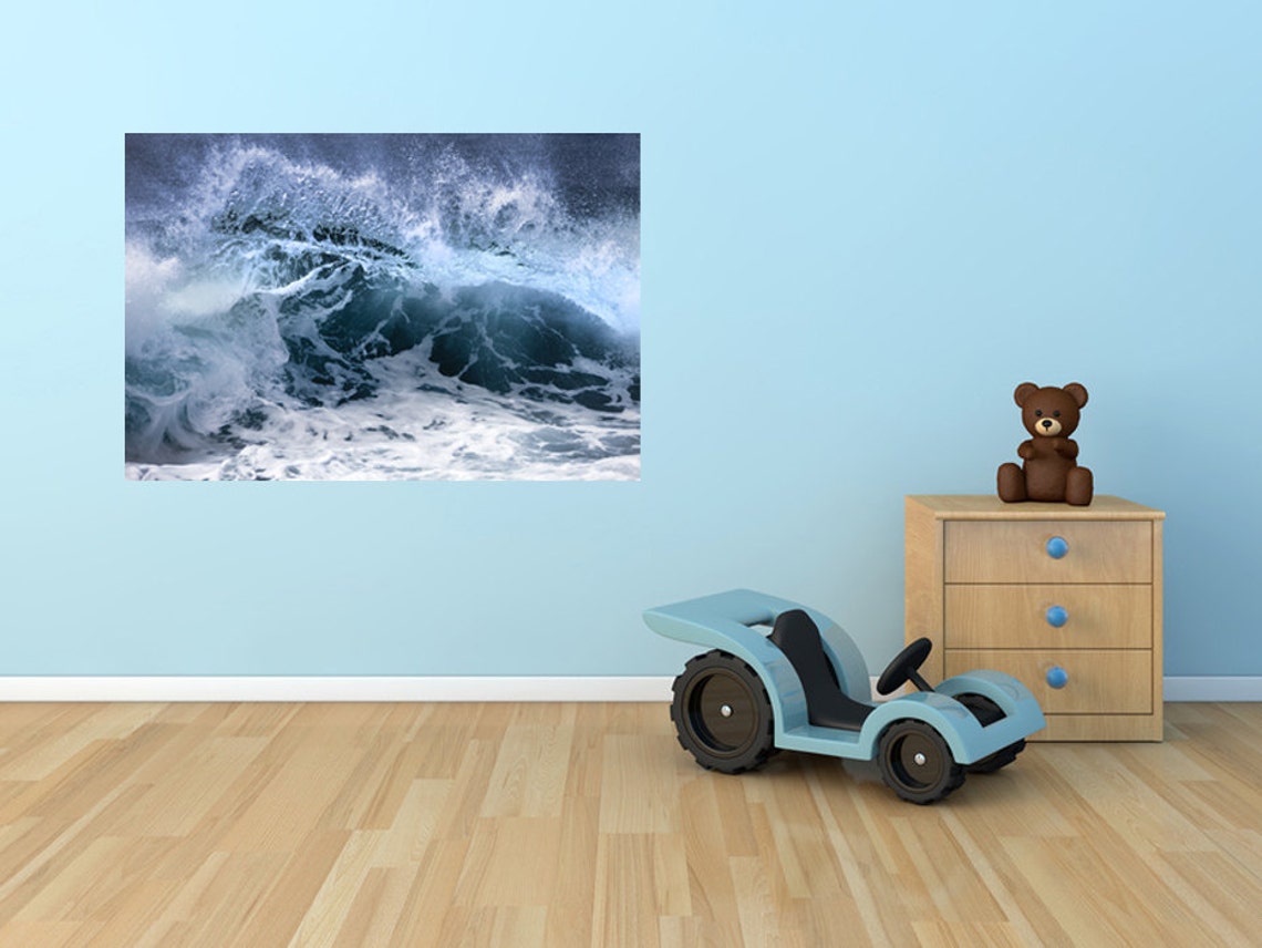 Wave Wall Decal Ocean Wall Sticker Vinyl Home Decor Storm Etsy